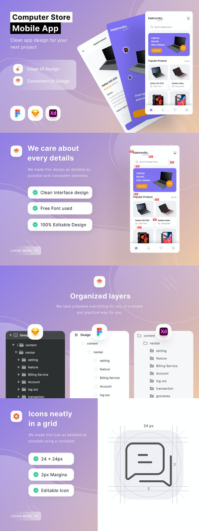 电脑销售APP UI KIT (FIG,SKETCH,XD)