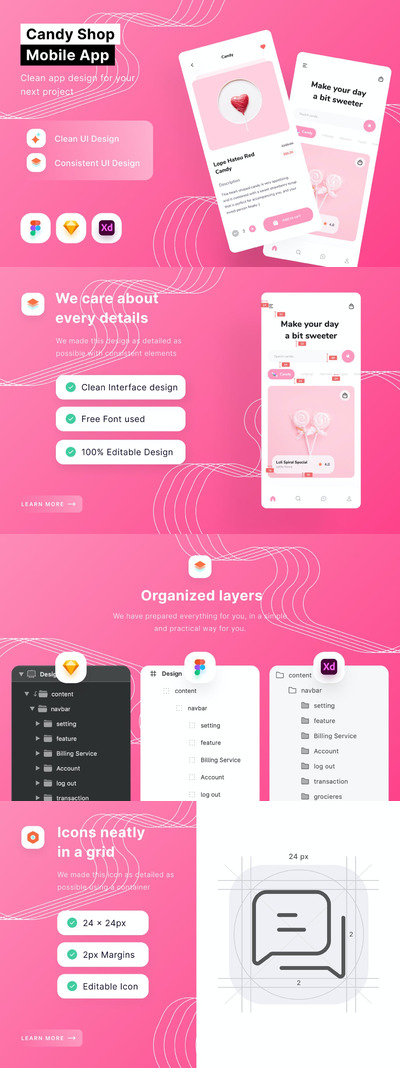 糖果店 APP UI KIT (FIG,XD,SKETCH)