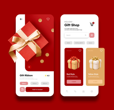 礼品商店App应用页面设计模板 (psd)