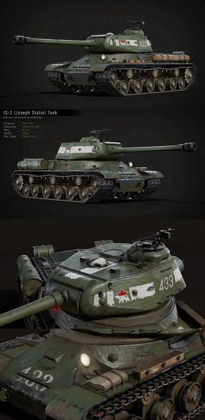 IS-2坦克3D模型（OBJ,FBX,MAX）