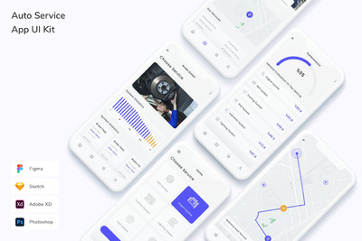 自动服务APP UI KIT（FIG,PSD,SKETCH,XD）