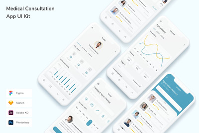 医疗咨询APP UI KIT（FIG,PSD,SKETCH,XD）
