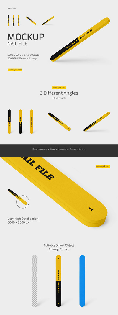 指甲锉美甲工具品牌Logo设计样机 (psd)