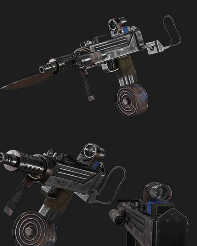 定制Mac-10冲锋枪3D模型（OBJ,FBX,MAX）