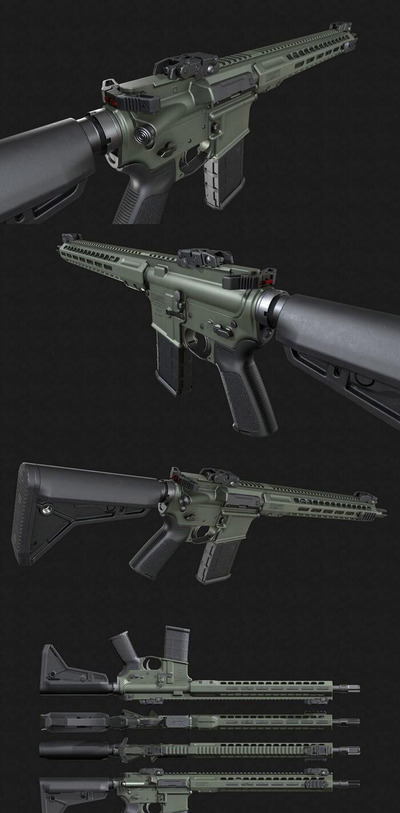 Barrett REC7 DI步枪3D模型（OBJ,FBX,MAX）