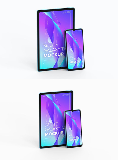 A32手机和S6平板电脑模型样机 (PSD)