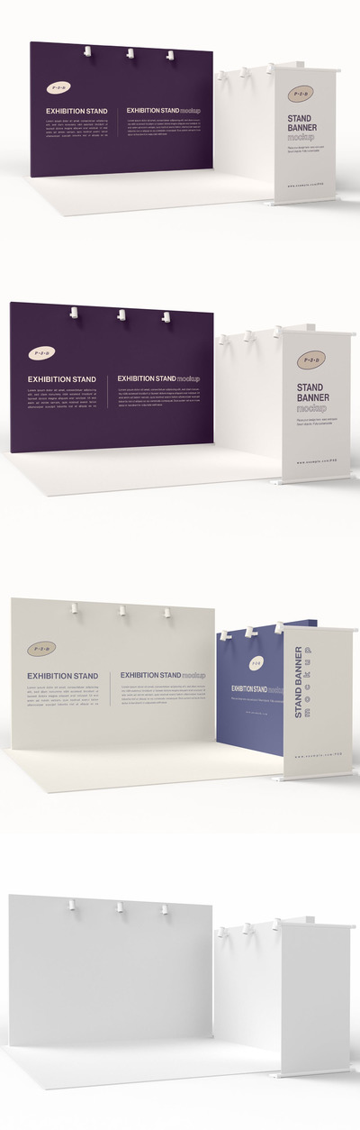 高端的会展展台设计样机 (PSD)