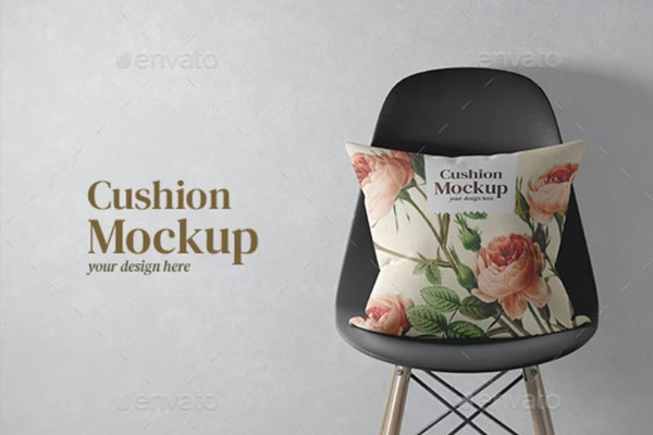 坐垫枕头图案设计样机模板 (psd)