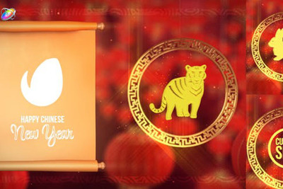 农历新年标志Logo展示Final Cut Pro 和 Apple Motion视频模板[mov,motn]