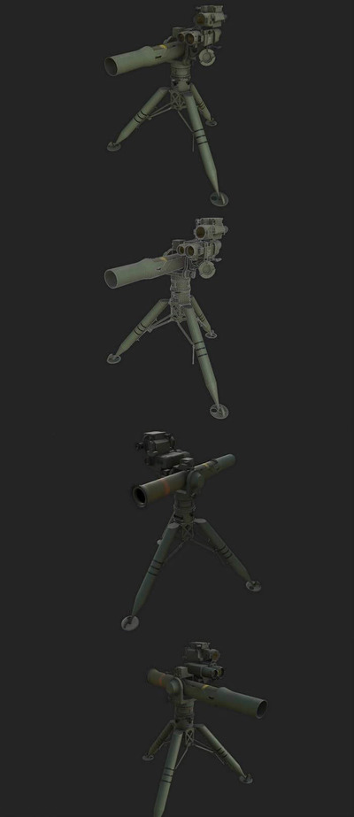TOW导弹发射器3D模型（OBJ,FBX）