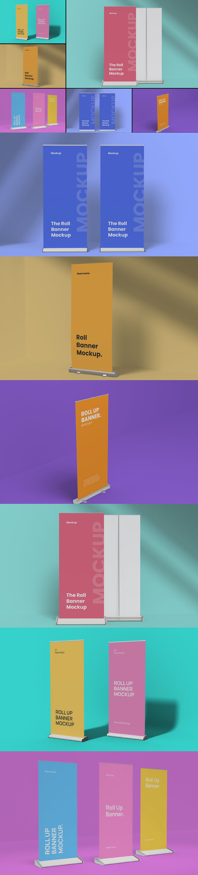 多角度易拉宝设计展示样机（PSD）