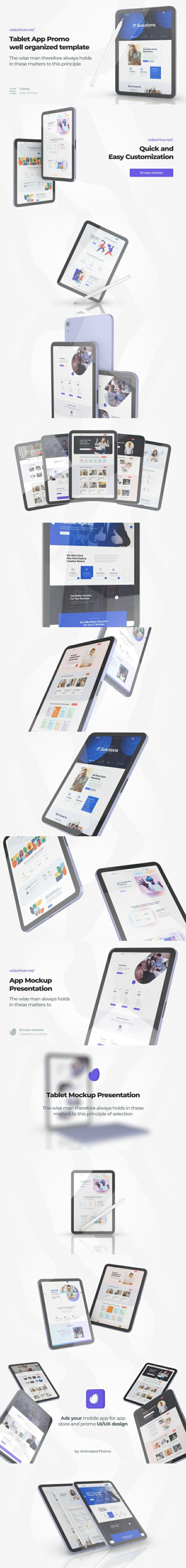 iPad Mini平板电脑3D样机Web演示AE模板[aep]
