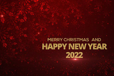 红色雪花粒子圣诞祝福开场视频AE素材[aep,1.46GB]