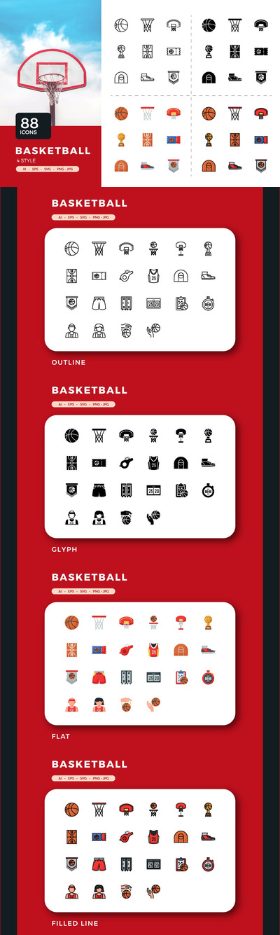88个篮球偶像 (AI,EPS,SVG,JPG,PNG)