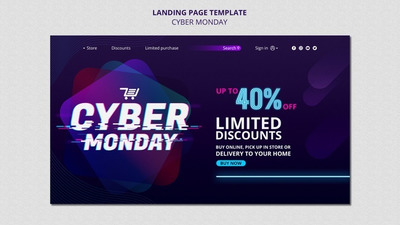 未来主义网络星期一网站着陆页模板[psd]