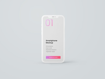 粘土风格iPhone智能手机样机模板[psd]