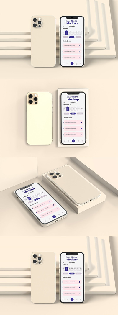 iPhone 12 Pro 手机样机 (PSD,PDF)