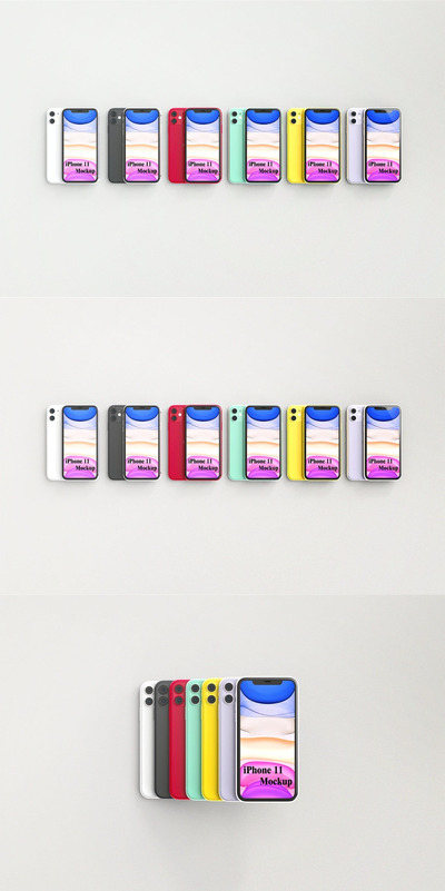 iPhone 手机样机组合 (PSD,PDF)
