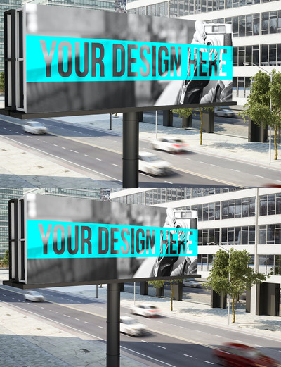 街上的广告样机 (PSD)