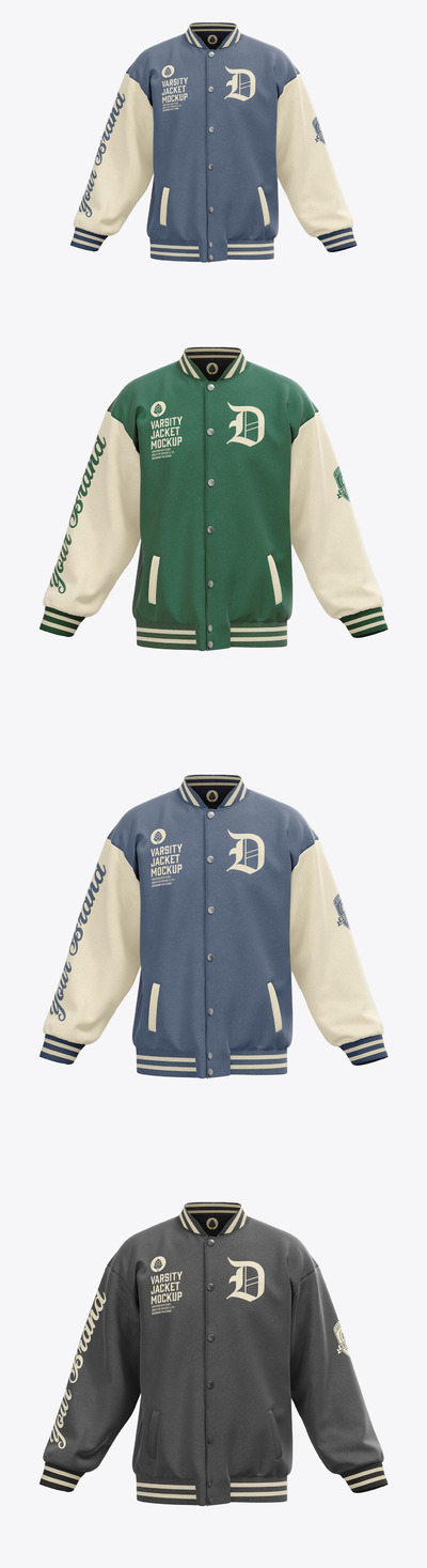 男子复古夹克模型(PSD)