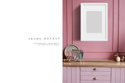 现代粉色框架样机#1176 (PSD,JPG,PDF)