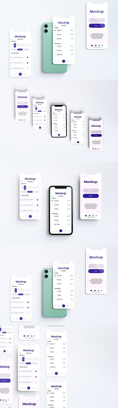 UI UX应用程序演示模型 (PSD,PDF)
