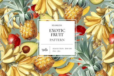 高端时尚异国风情水果无缝背景底纹纹理