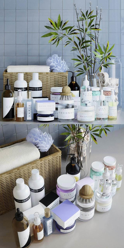 浴室洗浴用品护肤用品及装饰组合3D模型（MAX）