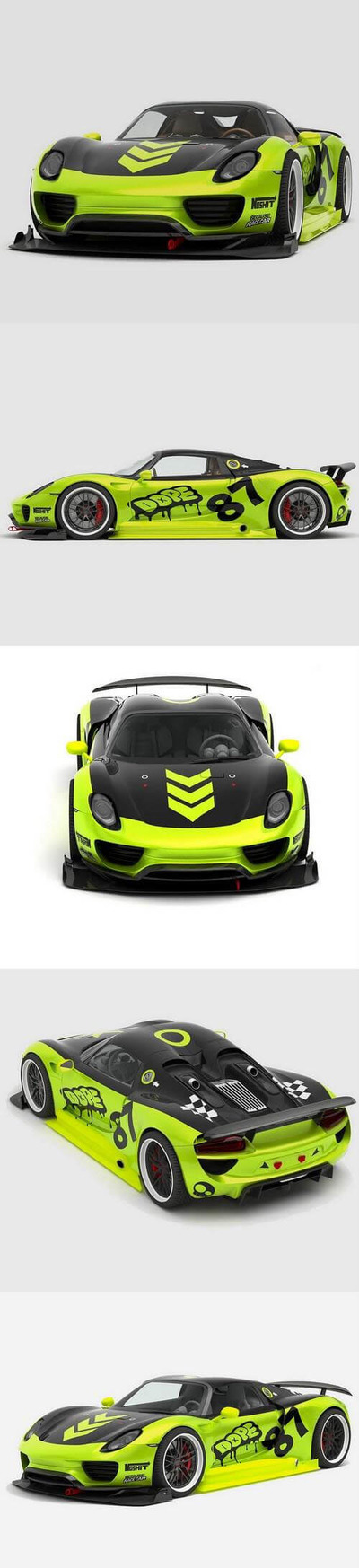 保时捷 918 Spyder Chimera One 概念跑车赛车3D模型下载（OBJ,FBX,MAX）