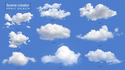 逼真的白云素材集[PSD]