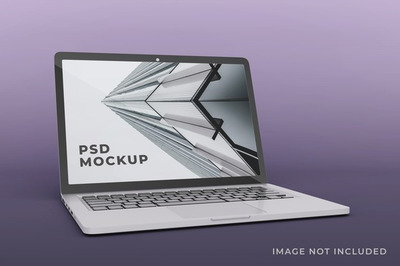 逼真的笔记本电脑显示器设计样机[PSD]