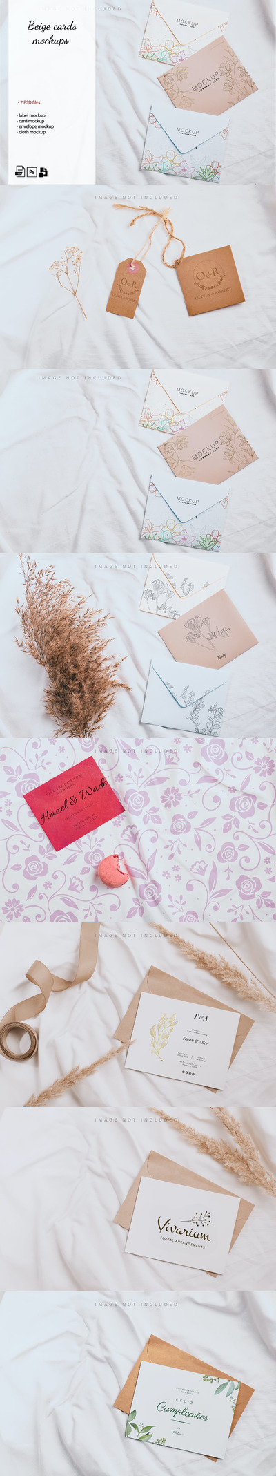 卡片标签信封产品样机 (PSD)