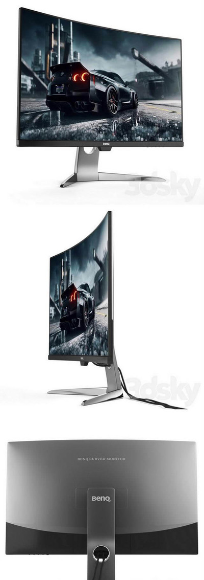 BenQ EX3203R 31.5 曲面屏电脑显示器3D模型下载（fbx,max,obj）