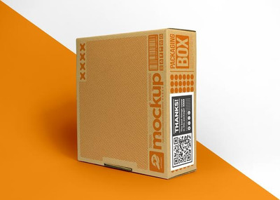 纸盒纸箱包装标签设计样机[PSD]