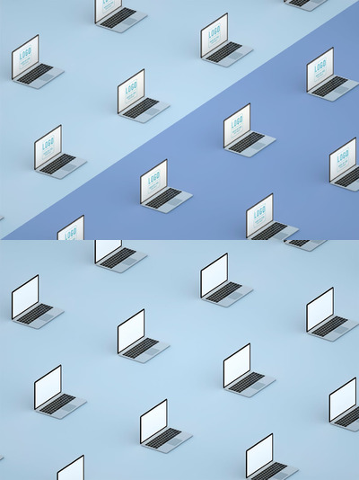 许多开放式笔记本电脑PSD样机（PSD）