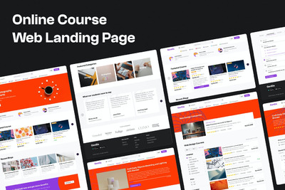 高品质的时尚高端专业的线上教育WEB UI KITS-FIG, XD, SKETCH