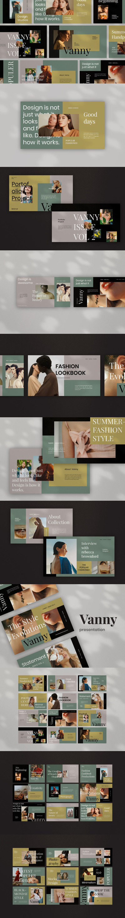 优雅时尚高端清新多用途的高品质powerpoint幻灯片演示模板（pptx）