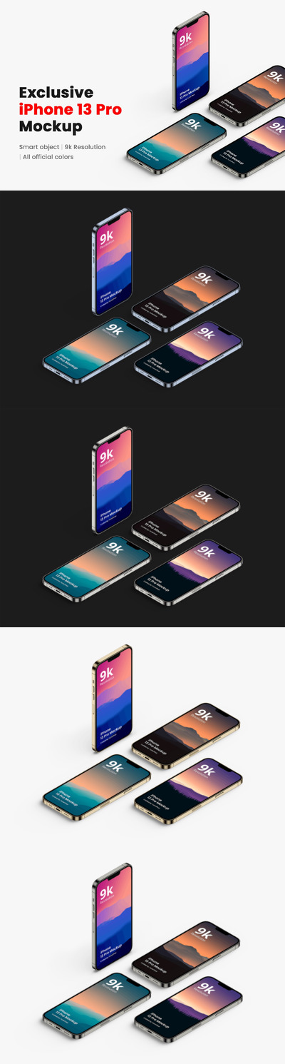 高品质的iPhone 13 Pro APP UI样机展示模型mockups