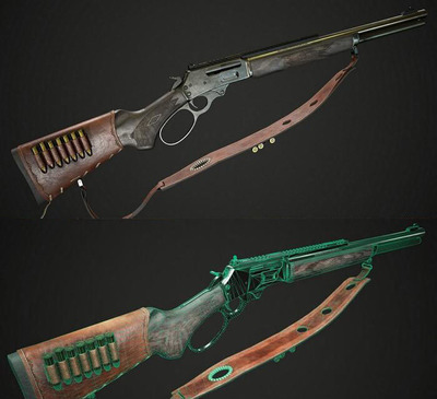Marlin 1895 SBL 45-70杠杆步枪3D模型（OBJ,FBX,MAX）