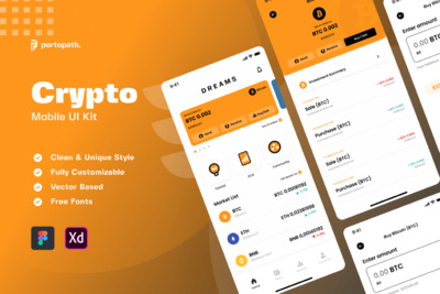 加密移动应用程序APP UI KIT (XD,FIG)