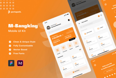 手机银行应用程序APP UI KIT (FIG,XD)