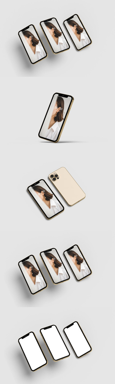 时尚高端专业的高品质iPhone 12 APP UI样机展示模型mockups