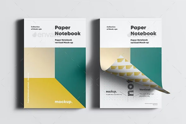 纸质笔记本/记事本样机模板[1.39GB,PSD]