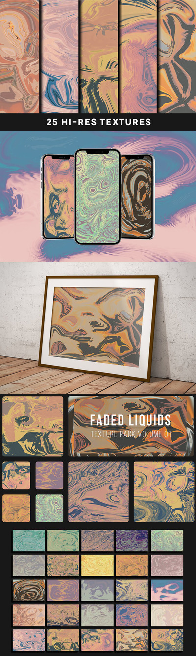 抽象褪色大理石流体液体纹理素材 (jpg)