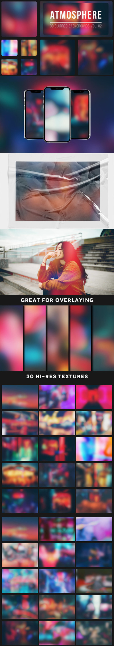 抽象彩虹渐变模糊背景素材 (jpg)