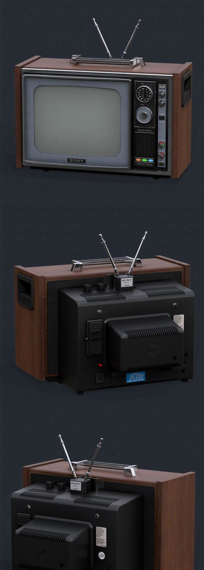 索尼 特丽珑 CRT 怀旧复古电视 (FBX,OBJ,MAX)
