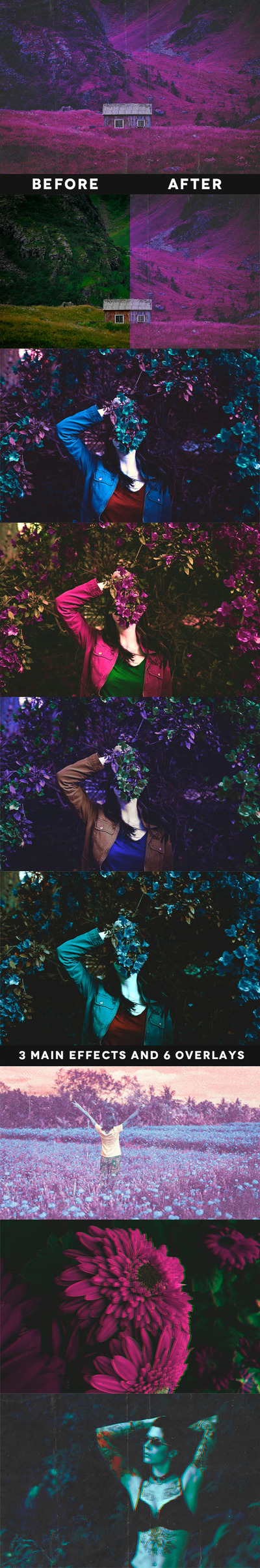 红外光效照片模板(PSD,PDF)