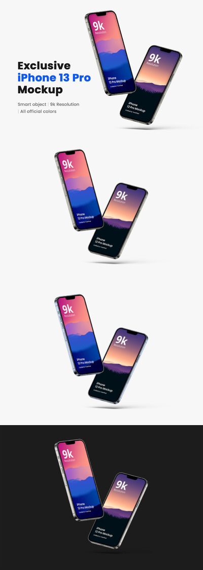 iPhone 13 Pro手机样机8.0 (PSD)