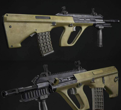 Steyr AUG A3步枪3D模型（OBJ,FBX,MAX）