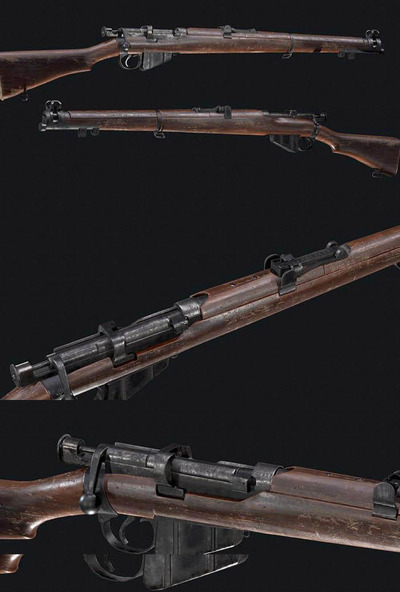 李-恩菲尔德SMLE MK3步枪3D模型（OBJ,FBX,MAX）